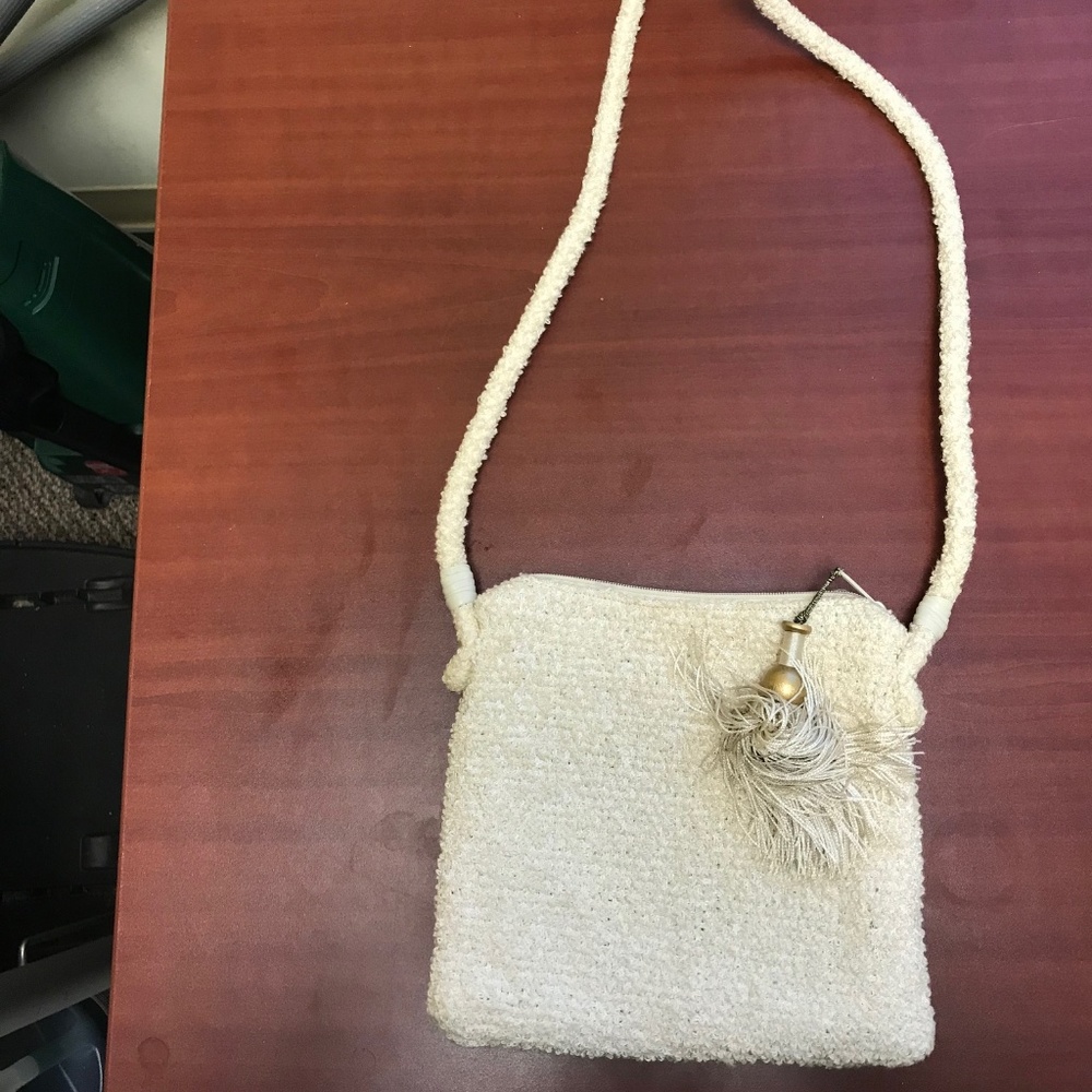 Sandra Roberts Square Cream Handbag